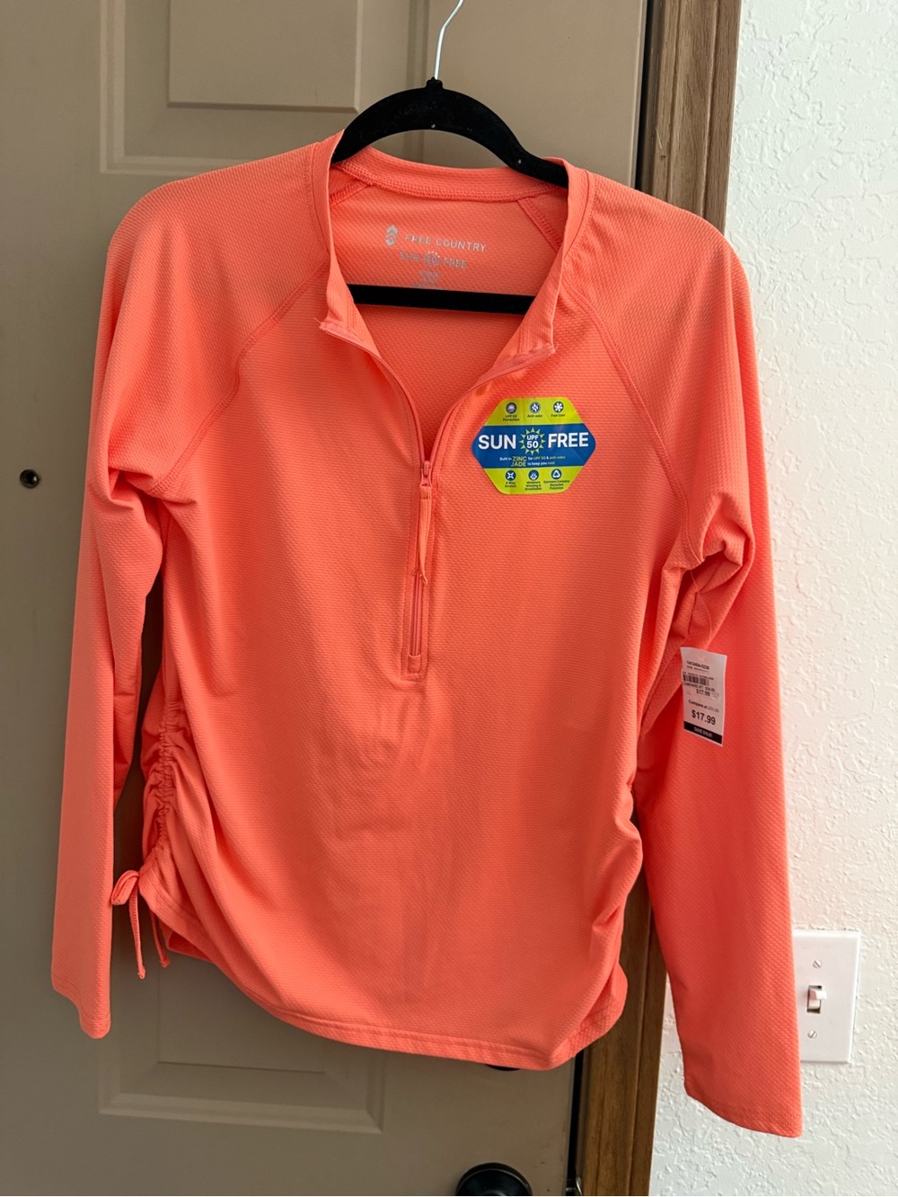 Free Country Coral Half-Zip Sun Shirt with Side Ruching
